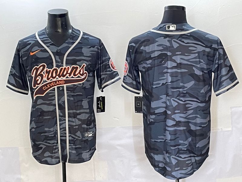 Men 2025 Cleveland Browns Blank Camo Joint Name Nike Limited NFL Jersey style 1->cleveland browns->NFL Jersey